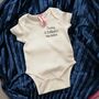 Hand Embroidered Personalised Rainbow Baby Grow, thumbnail 7 of 8