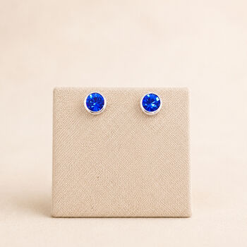 Sterling Silver September Birthstone Stud Earrings, 6 of 6