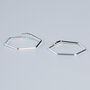 Sterling Silver Hexagonal Hoop Earrings, thumbnail 5 of 8