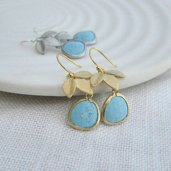 Turquoise Glass Drop Earrings, 4 of 4