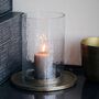 Cylo Antique Brass And Hammered Glass Candle Hurricane, thumbnail 5 of 7