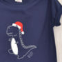 Children's Christmas Dinosaur T Shirt, thumbnail 2 of 2