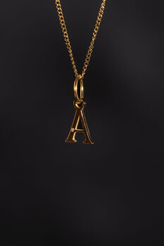 Mini Gold Initial Letter Pendant Necklace For Men, 2 of 11