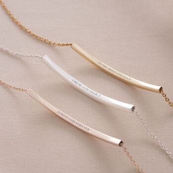 Hidden Message Curved Skinny Bar Personalised Bracelet Photo Gift Set, 2 of 12