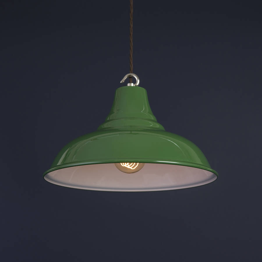 Green industrial pendant light