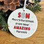 Funny Christmas Ornament Gift For Son, thumbnail 2 of 7