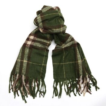 Green Traditional Check Heavyweight Scarf, 2 of 5