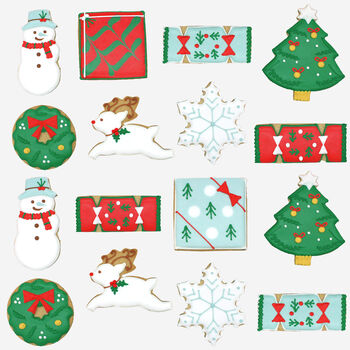 Biscuiteers Hand Iced Chocolate Merry And Bright Luxe, 3 of 5