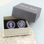 Personalised 60th Birthday Enamelled Sixpence Cufflinks, thumbnail 9 of 11