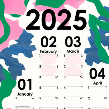 2025 Botanical Design Wall Planner, Portrait Calendar, 3 of 5