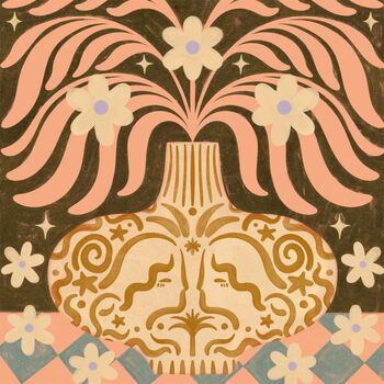 Fleurs Boheme, Floral Vase Bohemian Botanical Art Print, Flower Poster, 3 of 3