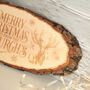 Festive Stag Oval Family Christmas Wood Slice Sign, thumbnail 2 of 3