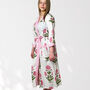White And Pink Flower Print Cotton Dressing Gown Kimono, thumbnail 4 of 10