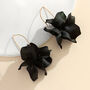 Graceful Black Floral Drop Earrings Gift, thumbnail 1 of 5