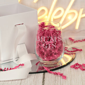 Personalised Gin Label Stemless Glass, 7 of 7
