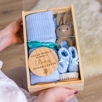 Personalised Newborn Welcome Baby Hamper, 2 of 4
