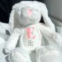 White Personalised Bunny Soft Toy Girl, thumbnail 1 of 5
