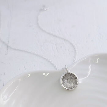 Silver Fingerprint Soft Circle Charm, 2 of 7