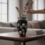 Black And Silver Skull Vase, thumbnail 7 of 7