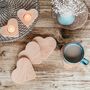 Set Of Four Wooden Love Heart Coasters, thumbnail 5 of 7
