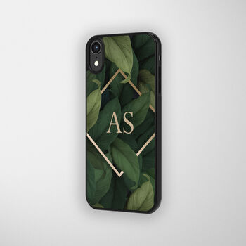 iPhone Case Personalised Art Deco Leaves, 3 of 4
