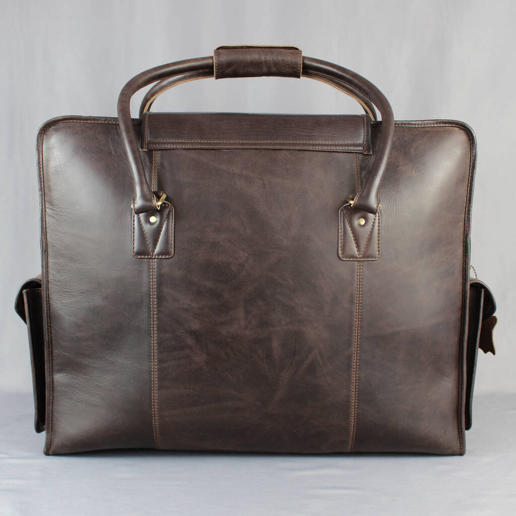 'Markham' Men's Extra Large Leather Holdall In Chestnut By Vintage ...
