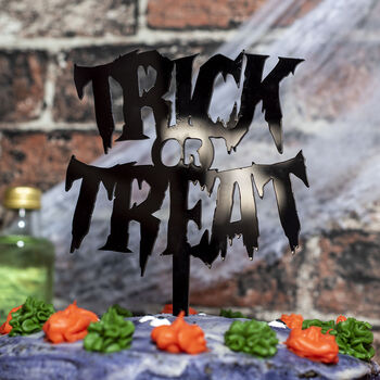 Halloween Trick Or Treat Reusable Acrylic Cake Topper, 2 of 3