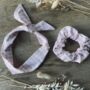 Wire Twist Headband And Scrunchie In Pink Gingham, thumbnail 1 of 3