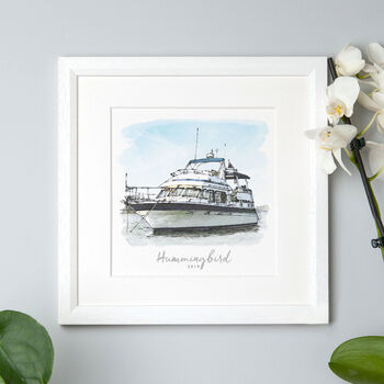 Personalised Watercolour Boat Sketch, 5 of 7