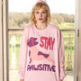 Stay Pawsitive Women's Dog Slogan Sweatshirt, thumbnail 1 of 5