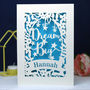 Personalised Papercut Dream Big Card, thumbnail 1 of 5