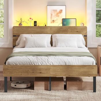 LED Metal Bed Frame With Charging Ports, 3 of 7
