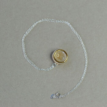 Sterling Silver Necklace With Handmade Ceramic, Glass And Gold Pendant, 5 of 7