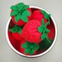 Punnet Of Six Handmade Felt Strawberries, thumbnail 2 of 7