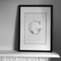 'Letter G' Linear Illustration Print, thumbnail 4 of 5