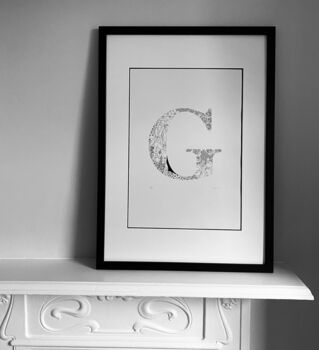 'Letter G' Linear Illustration Print, 4 of 5