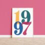 Personalised Year Print Colourful Wall Art, thumbnail 1 of 5