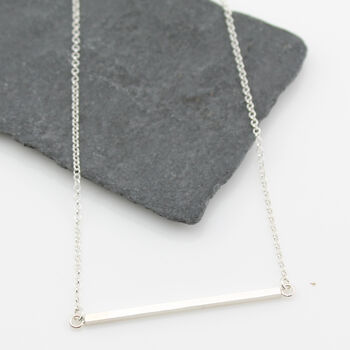 Sterling Silver Bar Necklace, 2 of 5