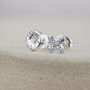 Sterling Silver Mini Hug And Kiss Studs, thumbnail 1 of 6