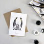 Penguin Love Hand Painted Greetings Card, thumbnail 1 of 3