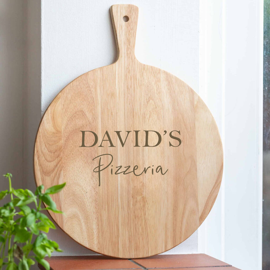 Personalised Wooden Any Wording Family Pizza Board Paddle, 1 of 2