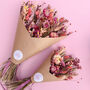Green And Pink Dried Wildflower Bouquet, thumbnail 3 of 5