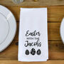 Personalised 'Easter With The' Egg Wreath Napkin, thumbnail 3 of 5
