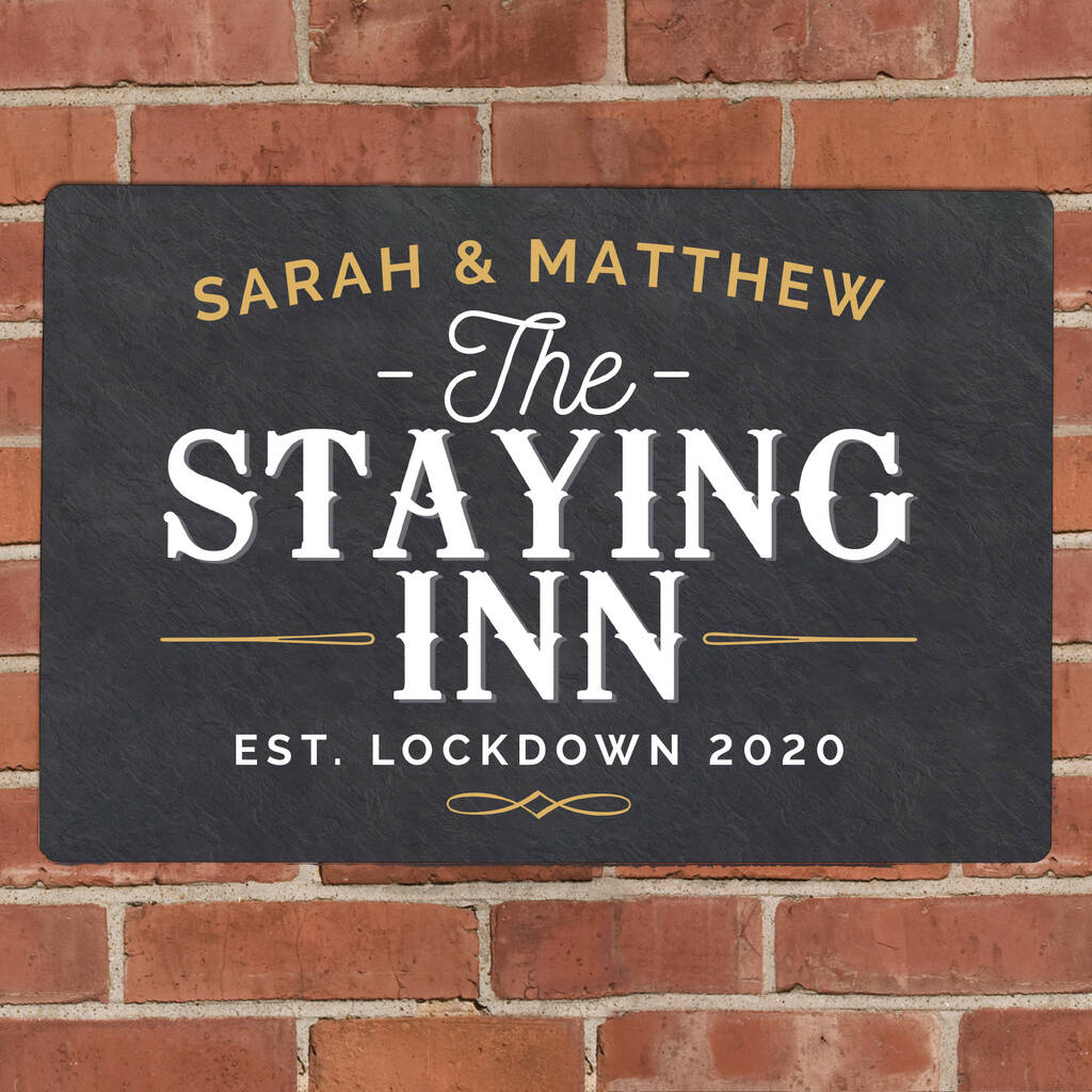 Personalised The Staying Inn Metal Sign, 1 of 4