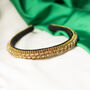 Narrow Gem Top Square Diamante Headband In Gold, thumbnail 2 of 3