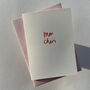 Hand Printed Valentines Card, Mon Cheri, thumbnail 3 of 3