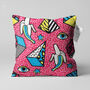 Cushion Cover Geometric Icons On The Pink, thumbnail 1 of 7