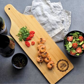 Personalised Bamboo Long Serving Board – Father's Day Gift, 3 of 9