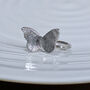 Silver Fingerprint Butterfly Ring, thumbnail 2 of 4