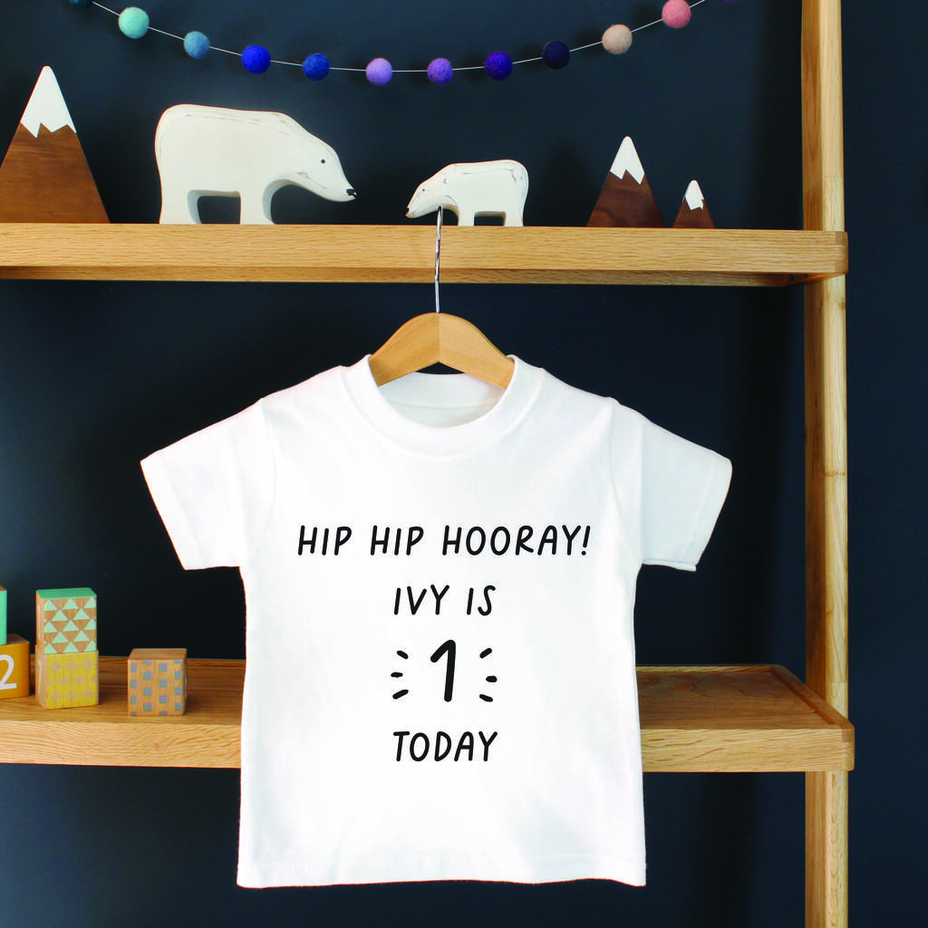 Hip Hip Hooray! Personalised Birthday T Shirt, 1 of 3